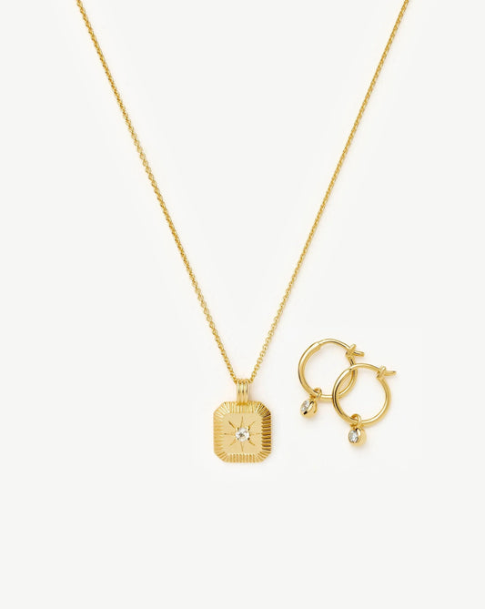 The Meaningful April Birthstone Set | 18ct Gold Vermeil/Crystal
