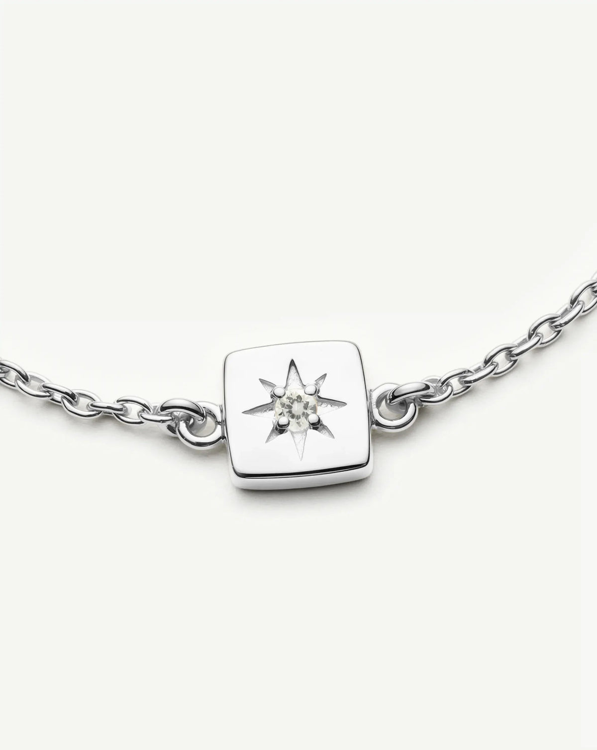 April Birthstone Slider Bracelet | Silver Plated/Crystal