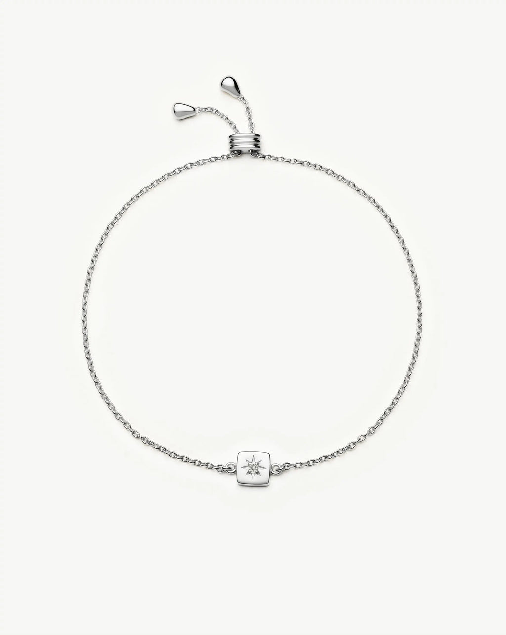 April Birthstone Slider Bracelet | Silver Plated/Crystal
