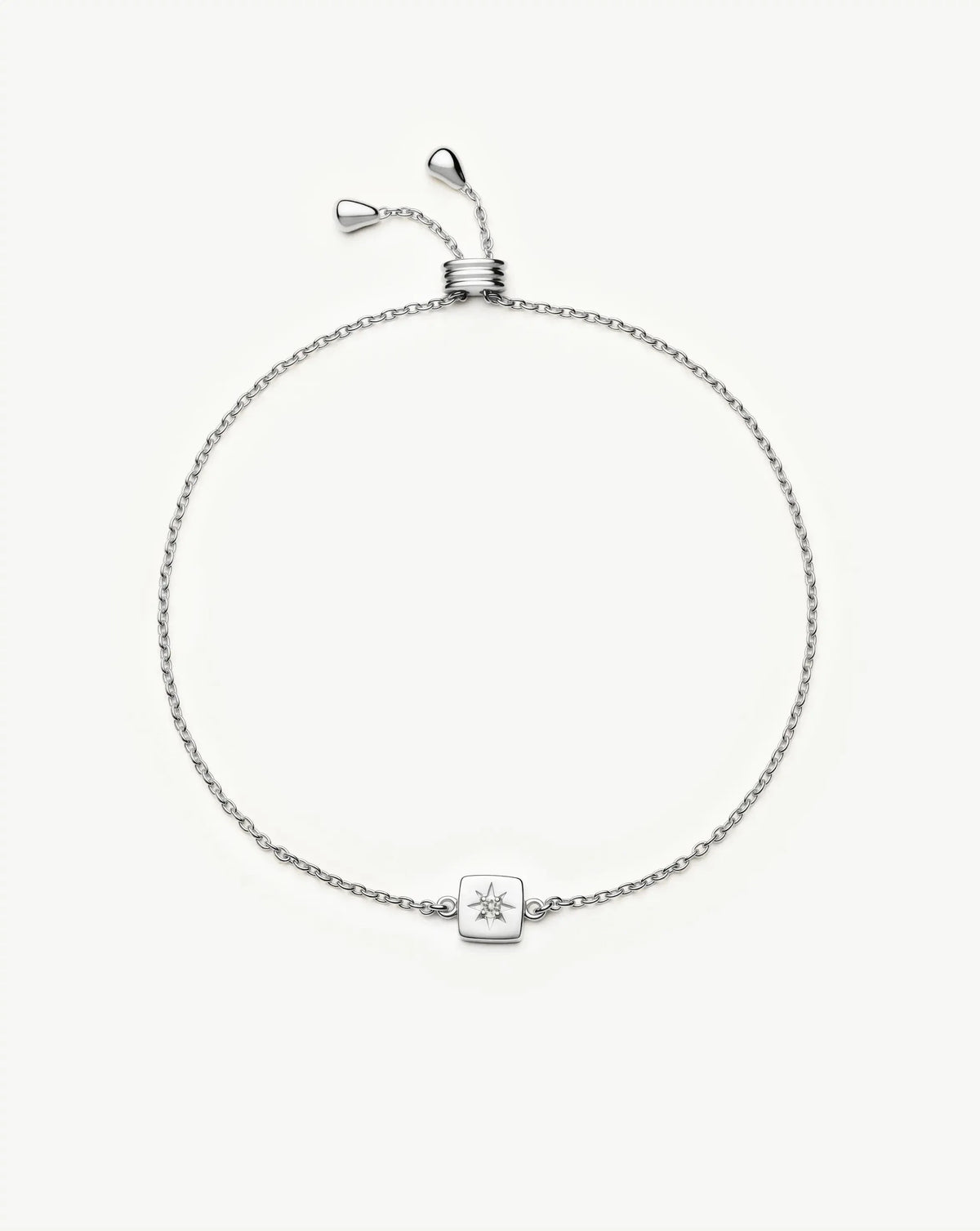 April Birthstone Slider Bracelet | Silver Plated/Crystal
