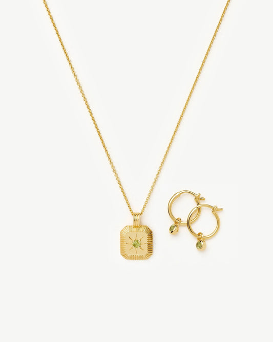 The Meaningful August Birthstone Set | 18ct Gold Vermeil/Peridot