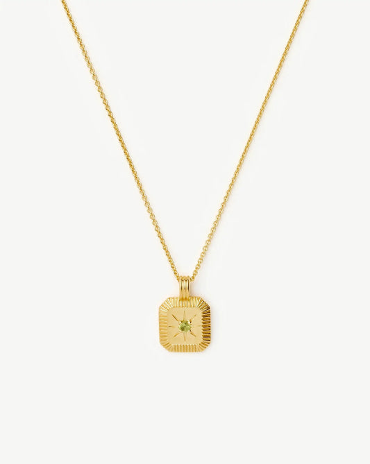 August Birthstone Pendant Necklace | 18ct Gold Vermeil/Peridot