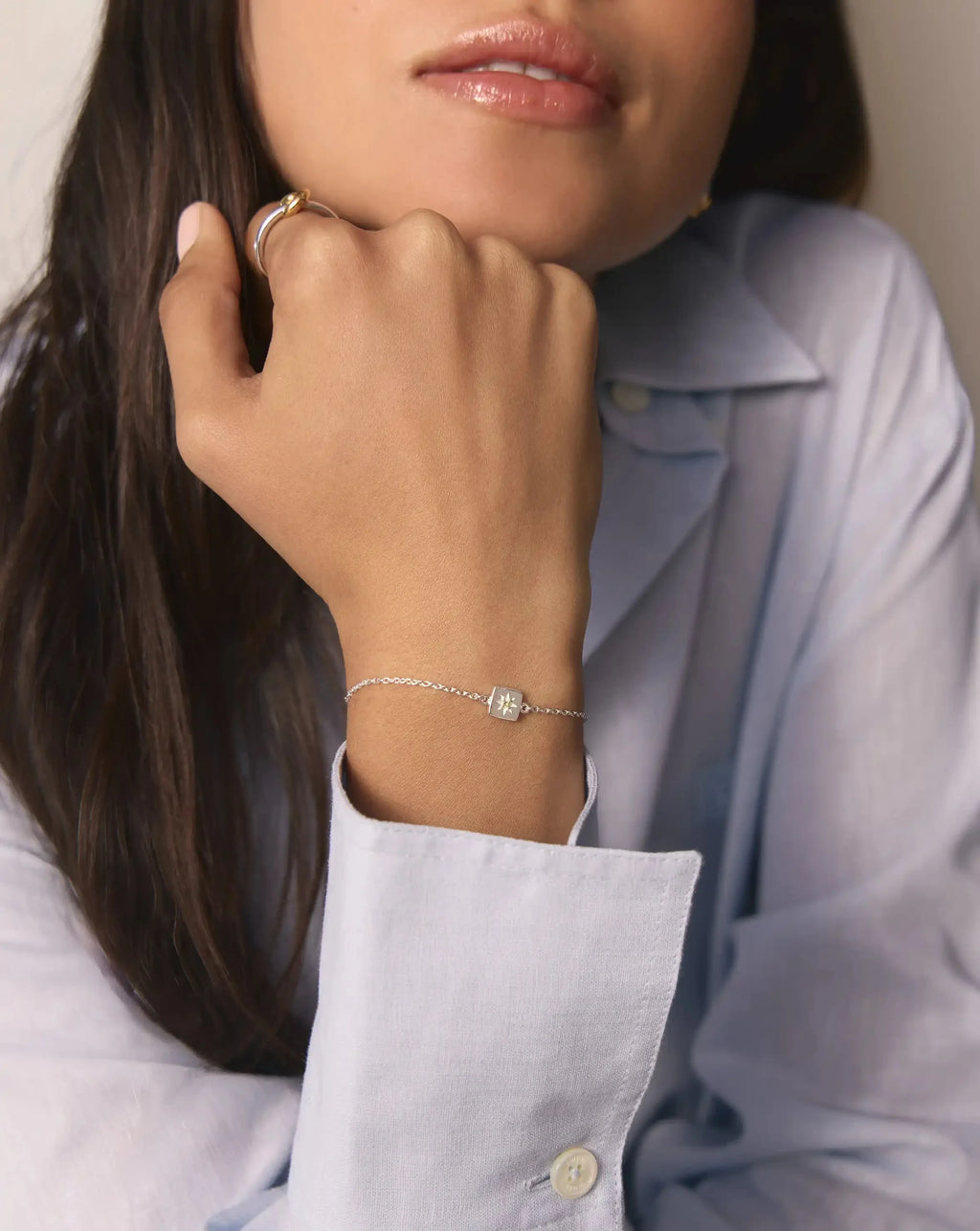 August Birthstone Slider Bracelet | Silver Plated/Peridot