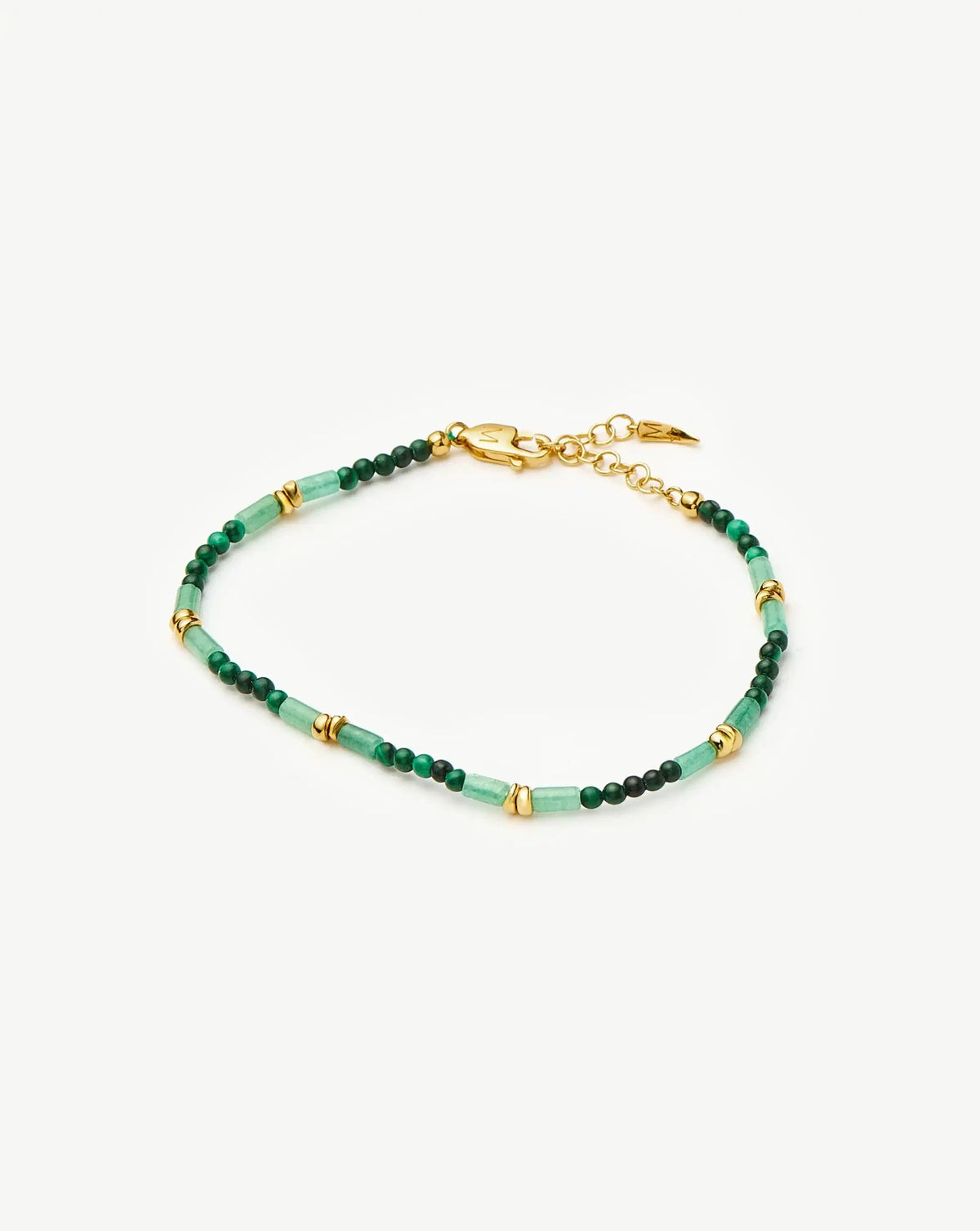 Beaded Gemstone Bracelet | 18ct Gold Plated/Mojito Green