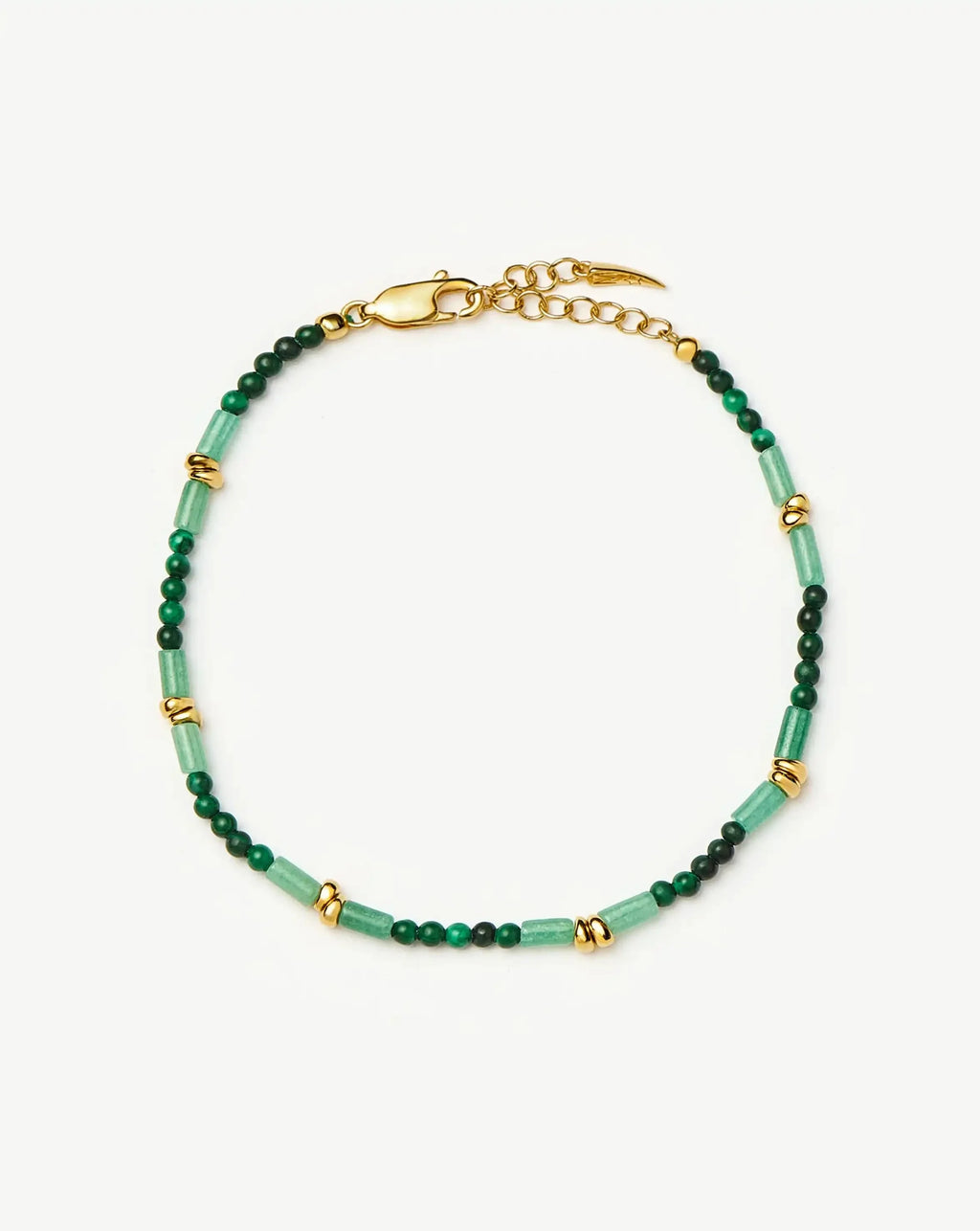 Beaded Gemstone Bracelet | 18ct Gold Plated/Mojito Green