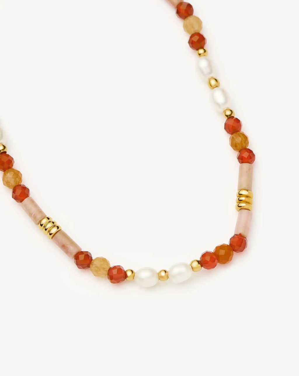Beaded Gemstone & Pearl Bracelet | 18ct Gold Plated/Paloma Pink