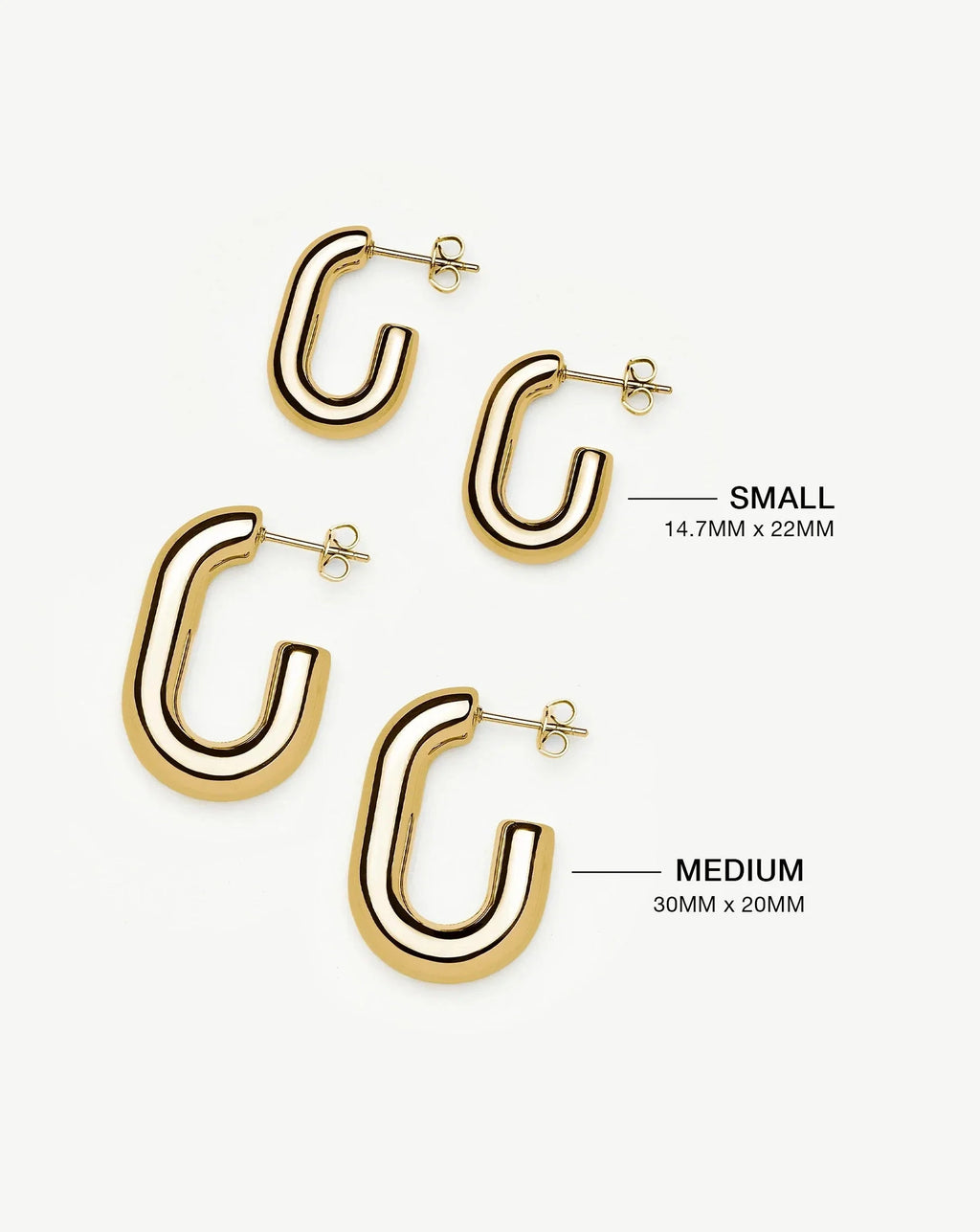 Chubby Oval Small Hoop Earrings | 18ct Gold Plated