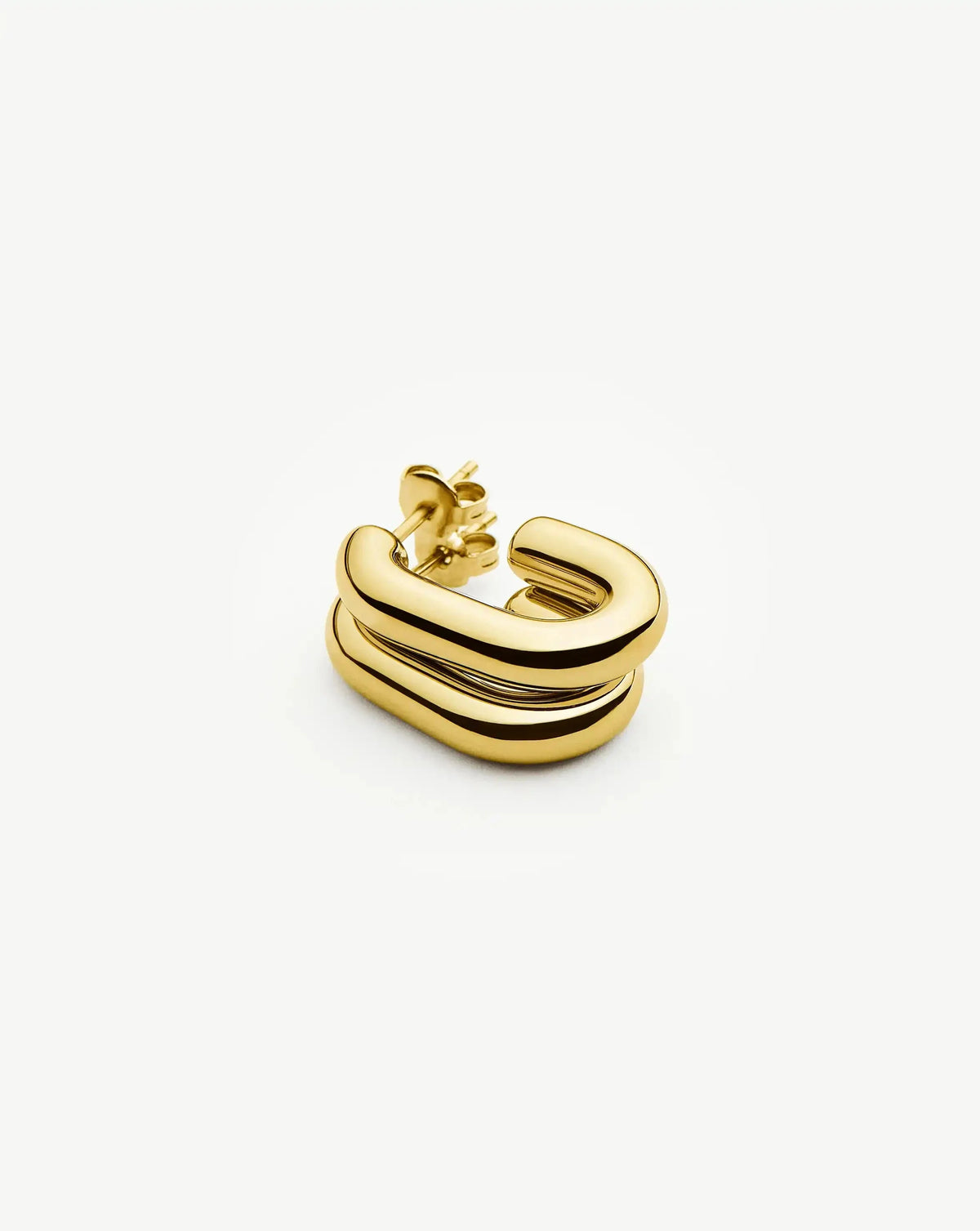 Chubby Oval Small Hoop Earrings | 18ct Gold Plated