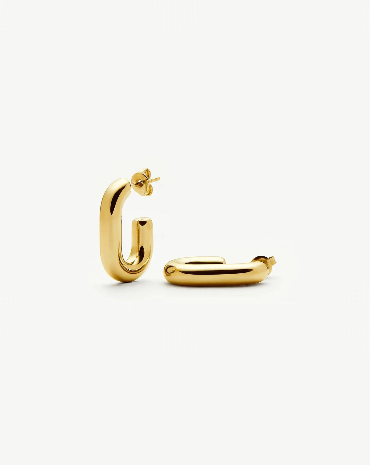 Chubby Oval Small Hoop Earrings | 18ct Gold Plated