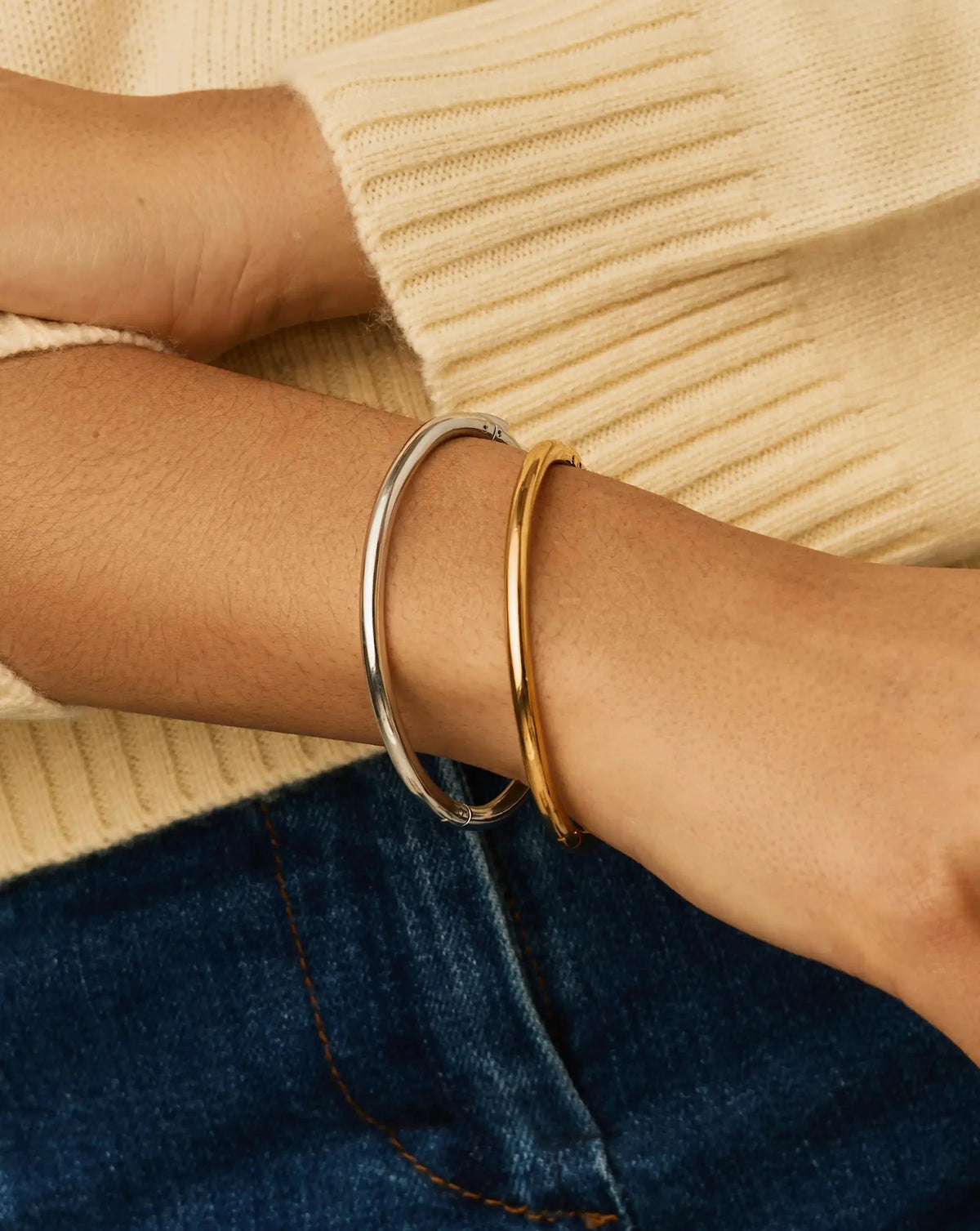 Classic Bangle Set | Mixed Metal