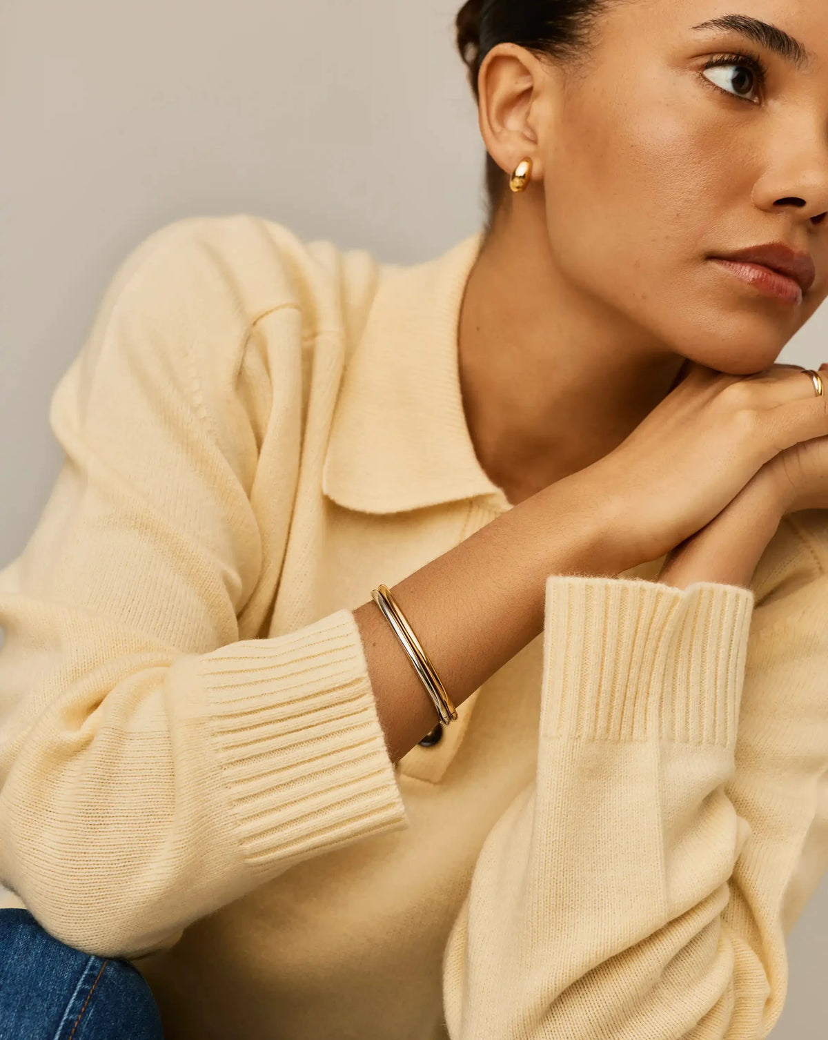 Classic Bangle Set | Mixed Metal