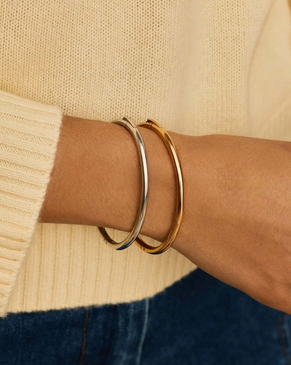 Classic Bangle Set | Mixed Metal