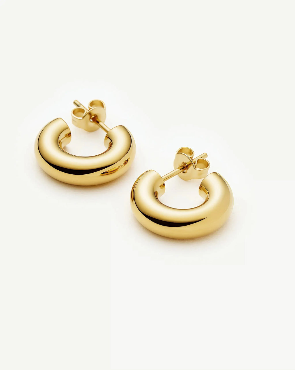 Classic Chubby Small Hoop Earrings | 18ct Gold Plated