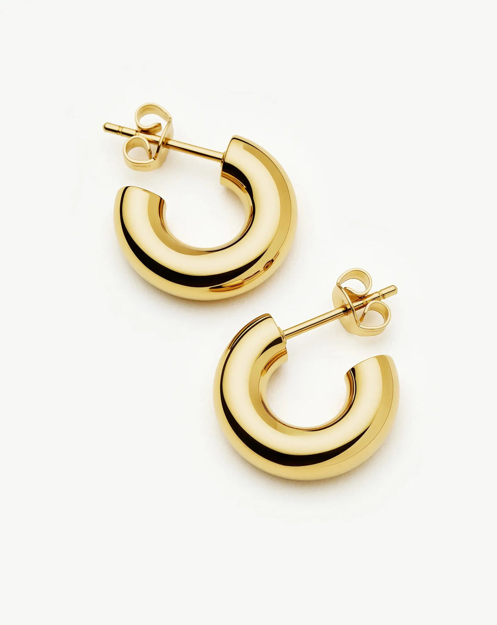 Classic Chubby Small Hoop Earrings | 18ct Gold Plated