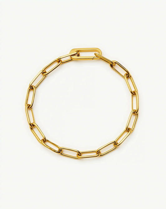Classic Paperclip Chain Bracelet | 18ct Gold Plated