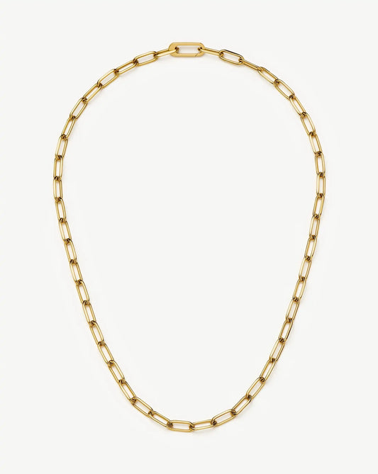 Classic Paperclip Chain Necklace | 18ct Gold Plated