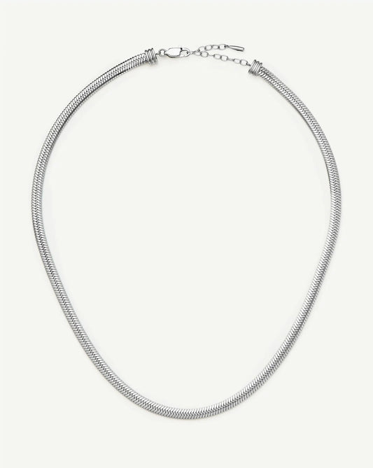 Classic Snake Chain Necklace | Silver Plated