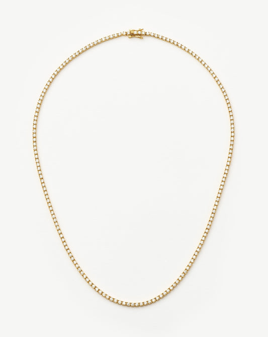 Classic Tennis Necklace | 18ct Gold Vermeil Cubic Zirconia