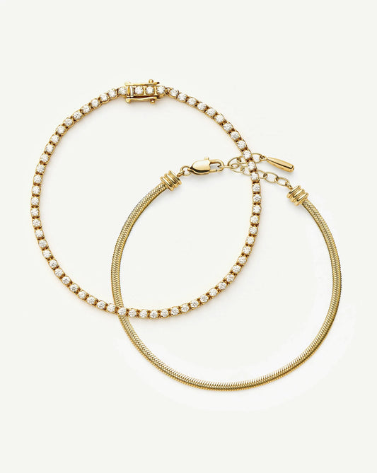 The Meet Your Match Bracelet Set  | 18ct Gold Vermeil/18ct Gold Plated