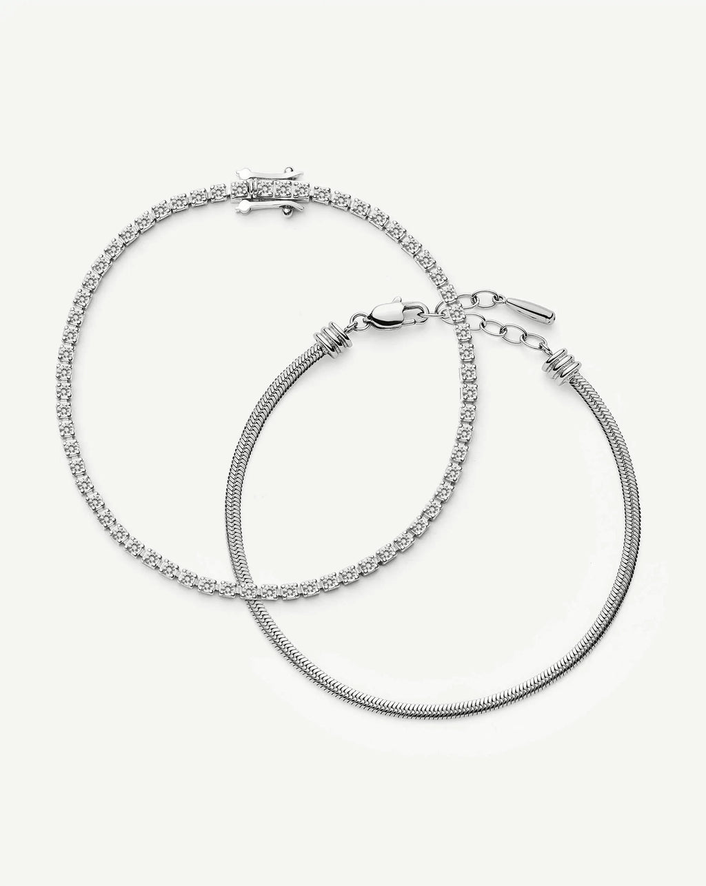 The Meet Your Match Bracelet Set  | Sterling Silver/Platinum Plated