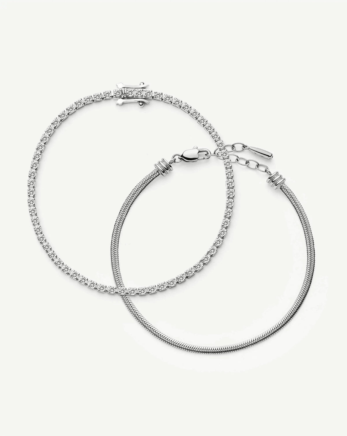 The Meet Your Match Bracelet Set  | Sterling Silver/Platinum Plated