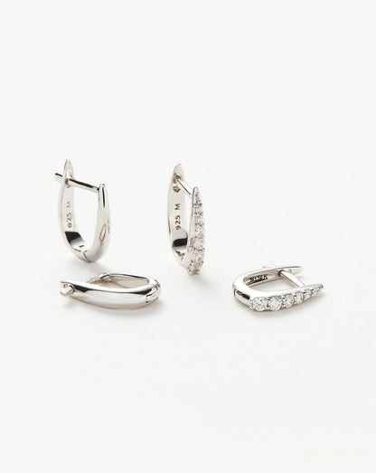The Daily Huggie Set | Sterling Silver