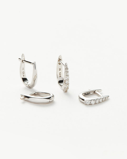 The Daily Huggie Set | Sterling Silver