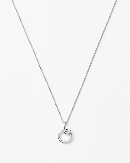 Curly Molten Mini Initial Necklace - O | Sterling Silver