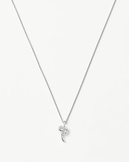 Curly Molten Mini Initial Necklace - P | Sterling Silver