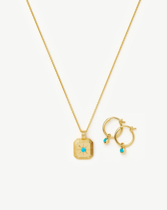 The Meaningful December Birthstone Set | 18ct Gold Vermeil/Turquoise Magnesite