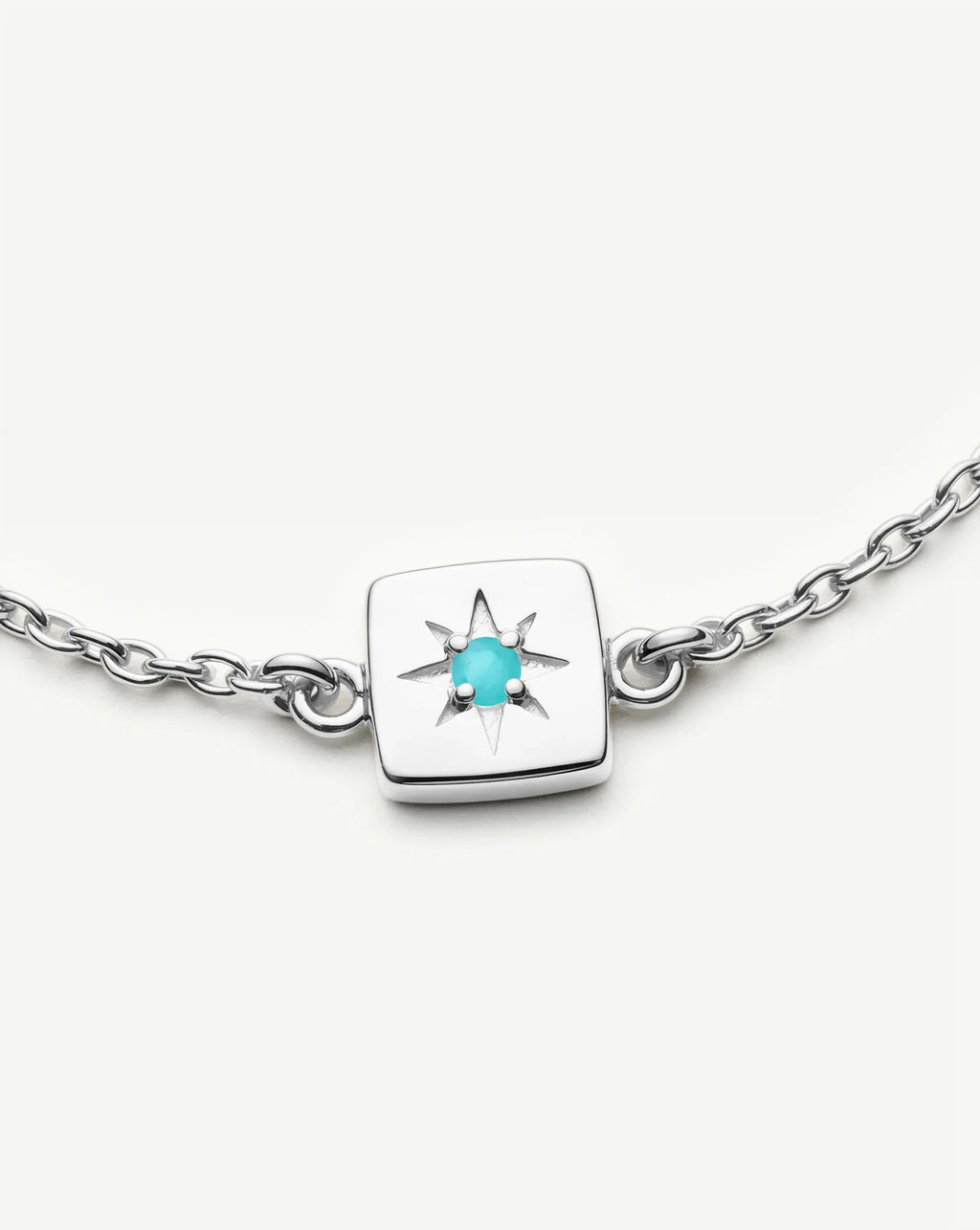 December Birthstone Slider Bracelet | Silver Plated/Dyed Turquoise Magnesite