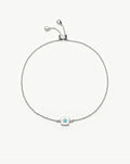 December Birthstone Slider Bracelet | Silver Plated/Dyed Turquoise Magnesite