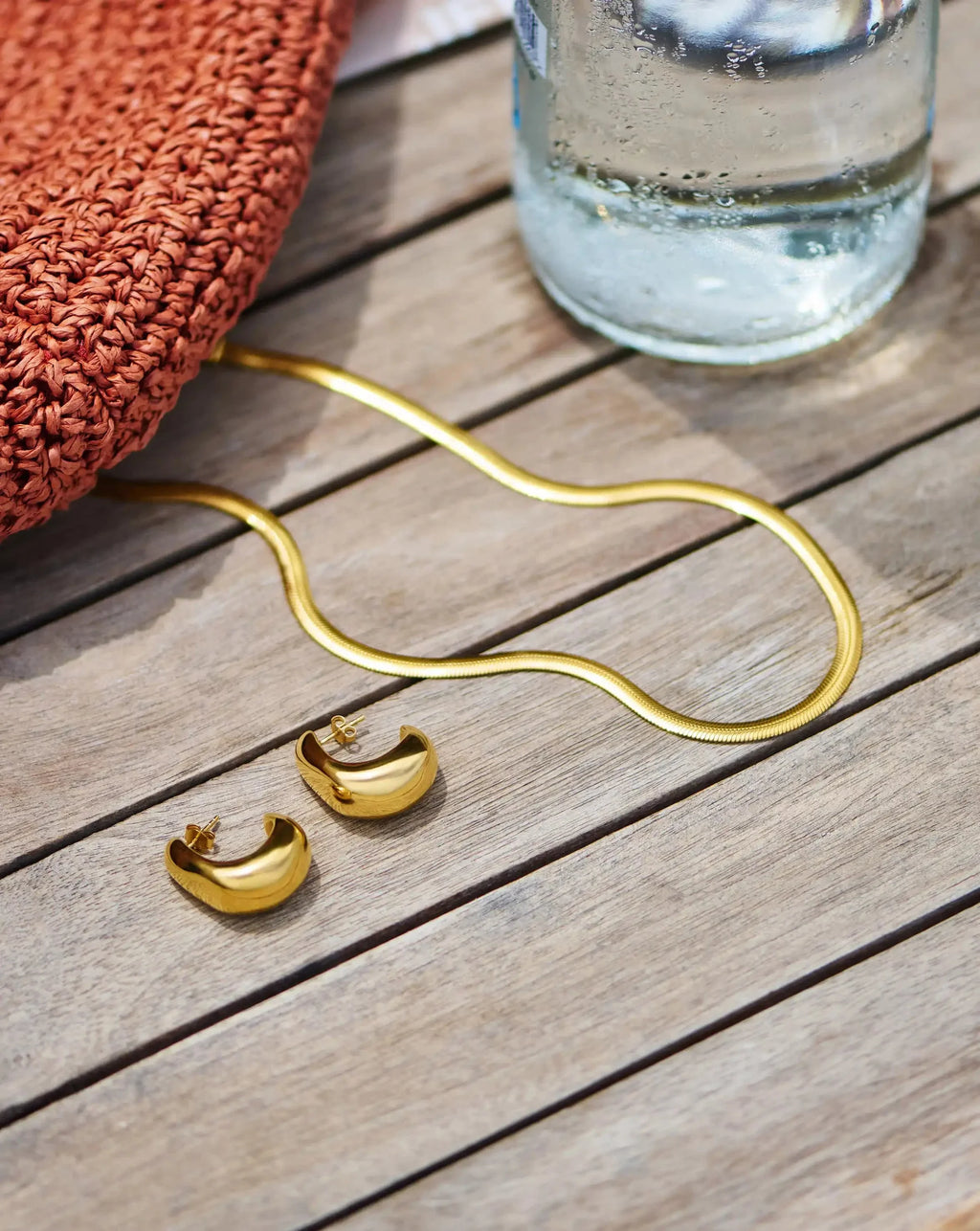 Dome Medium Hoop Earrings | 18ct Gold Plated