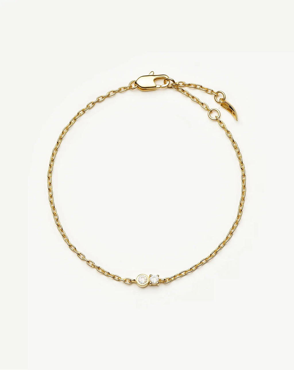 Duo Stone Chain Bracelet | 18ct Gold Plated/Cubic Zirconia