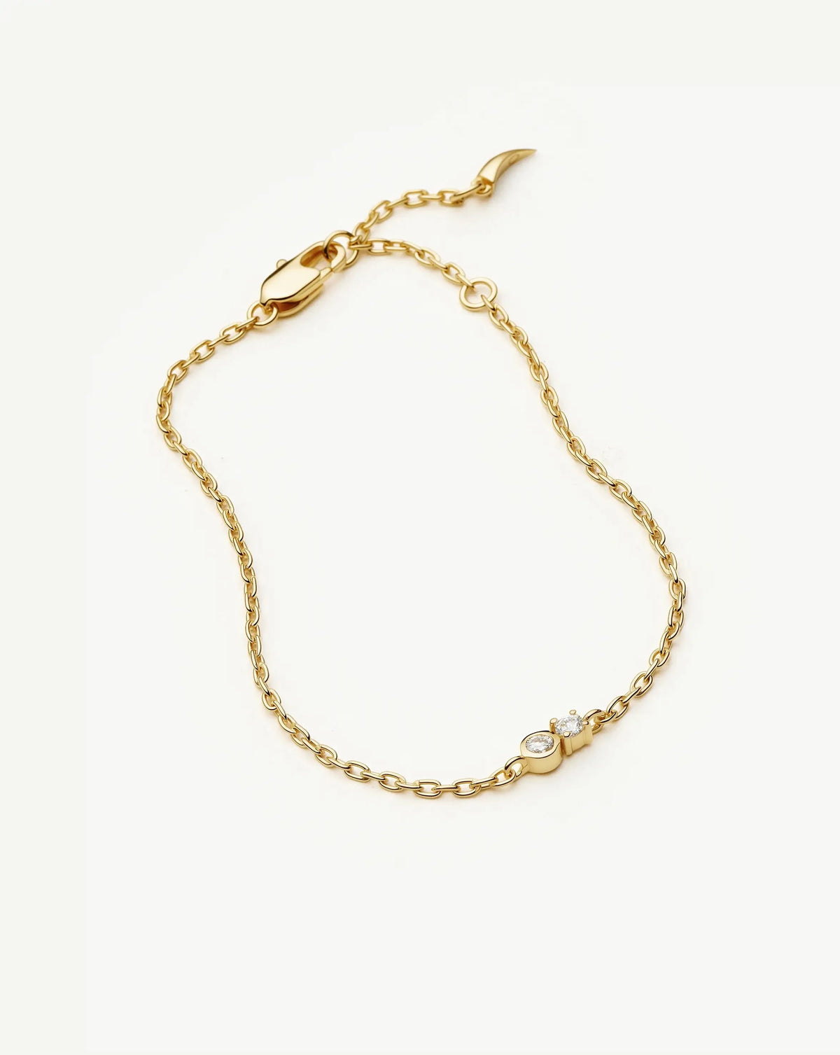Duo Stone Chain Bracelet | 18ct Gold Plated/Cubic Zirconia