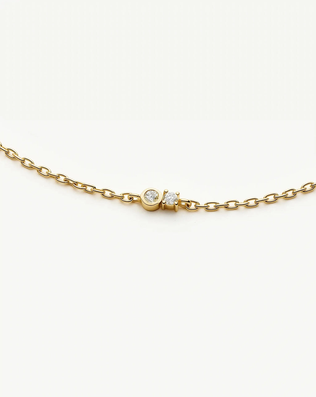 Duo Stone Chain Bracelet | 18ct Gold Plated/Cubic Zirconia