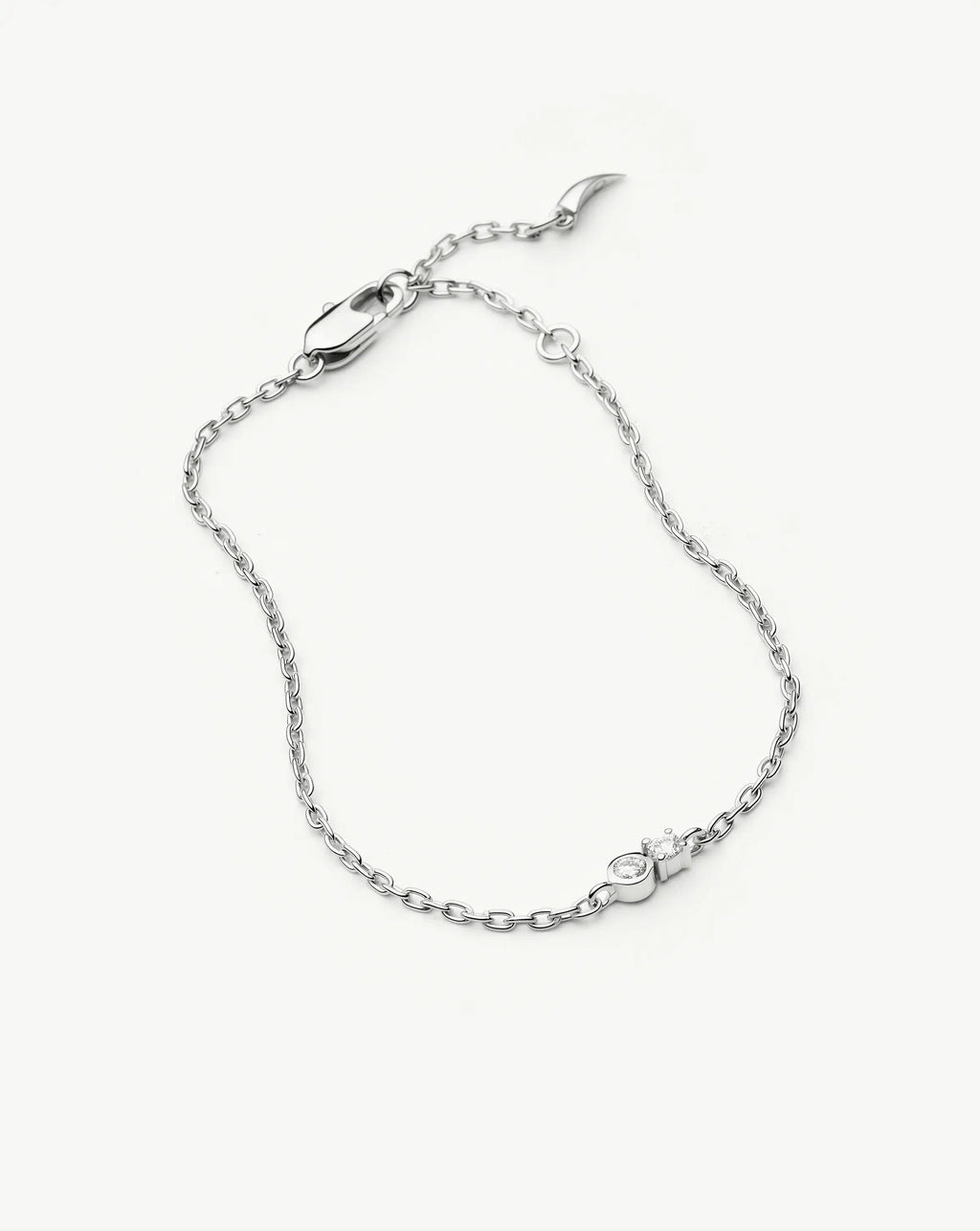 Duo Stone Chain Bracelet | Silver Plated/Cubic Zirconia