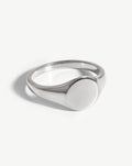 Engravable Round Signet Ring | Silver Plated