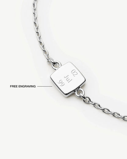 Feburary Birthstone Slider Bracelet | Silver Plated/Natural Amethyst