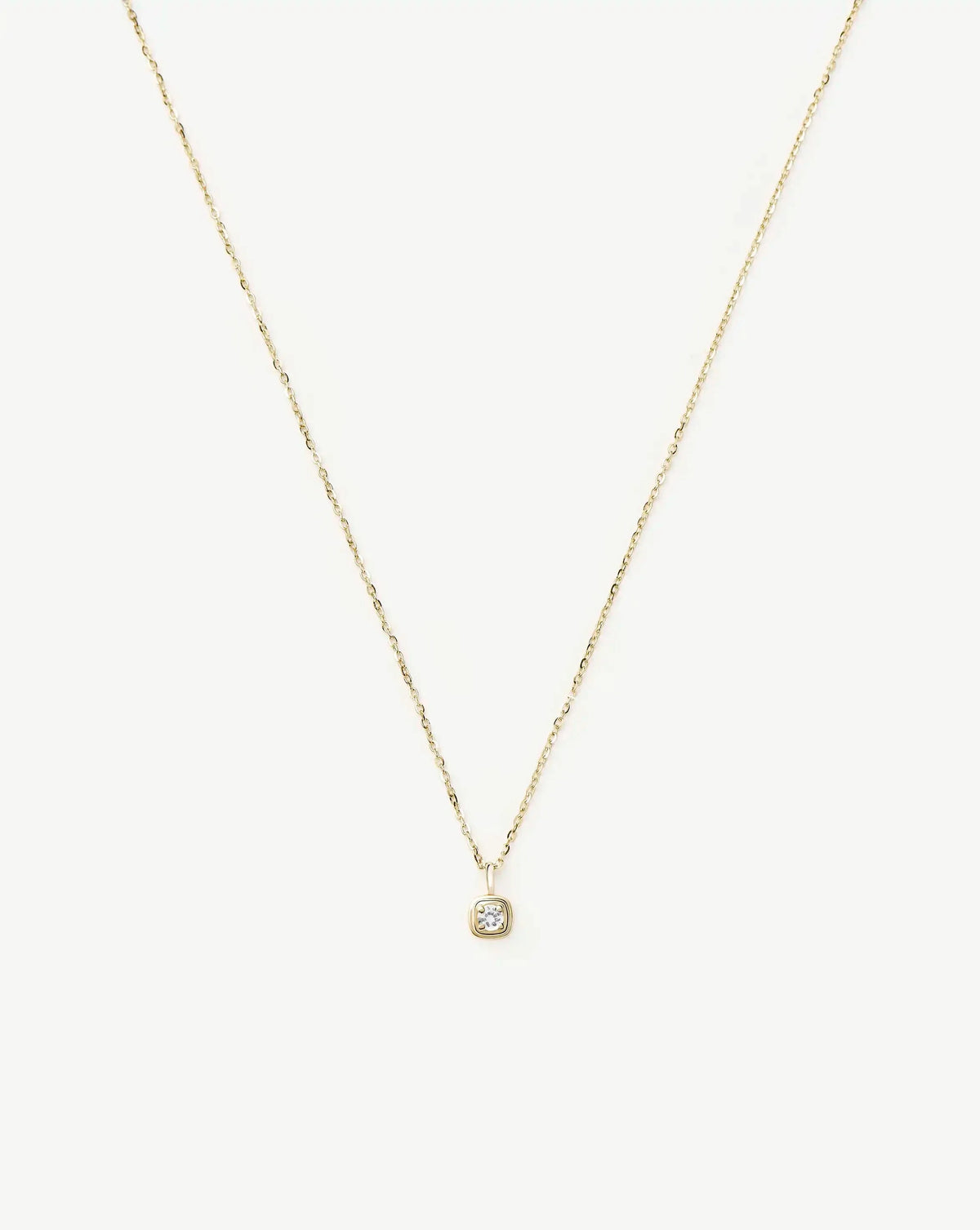 Solid Gold April Birthstone Pendant Necklace | 14ct Solid Gold/White Sapphire
