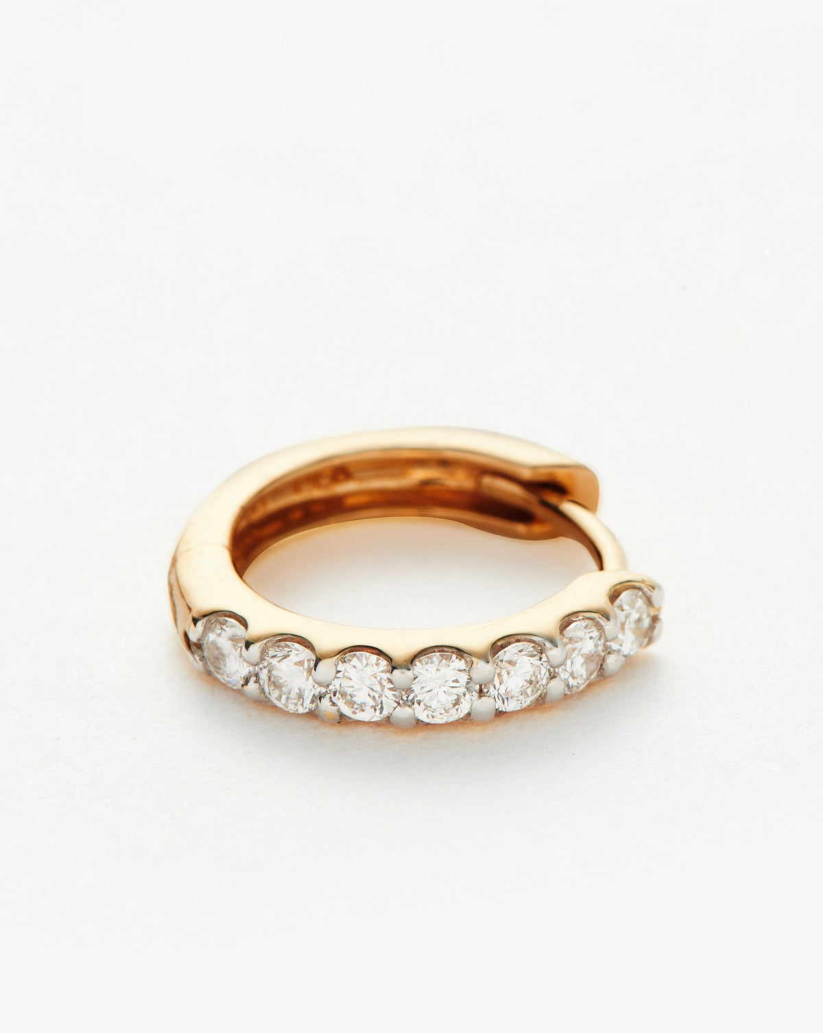 Solid Gold Classic Diamond Single Huggie | 9ct Solid Yellow Gold