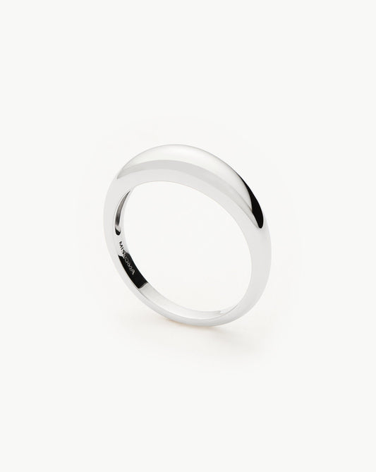Solid Gold Classic Dome Ring | 9ct Solid White Gold