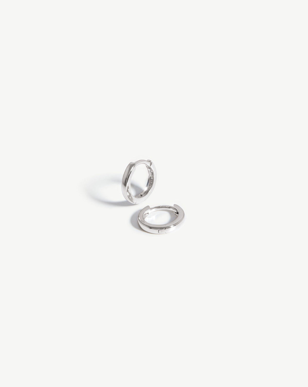 Solid Gold Classic Huggies | 9ct Solid White Gold