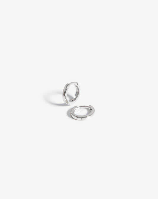 Solid Gold Classic Huggies | 9ct Solid White Gold