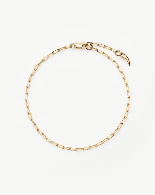 Solid Gold Classic Paperclip Chain Bracelet | 14ct Solid Gold