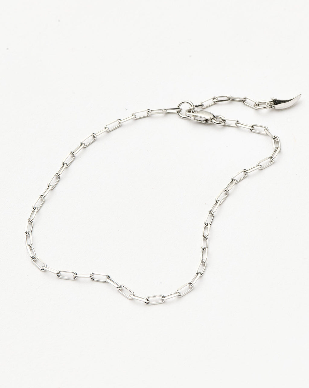 Solid Gold Classic Paperclip Chain Bracelet | 14ct Solid White Gold