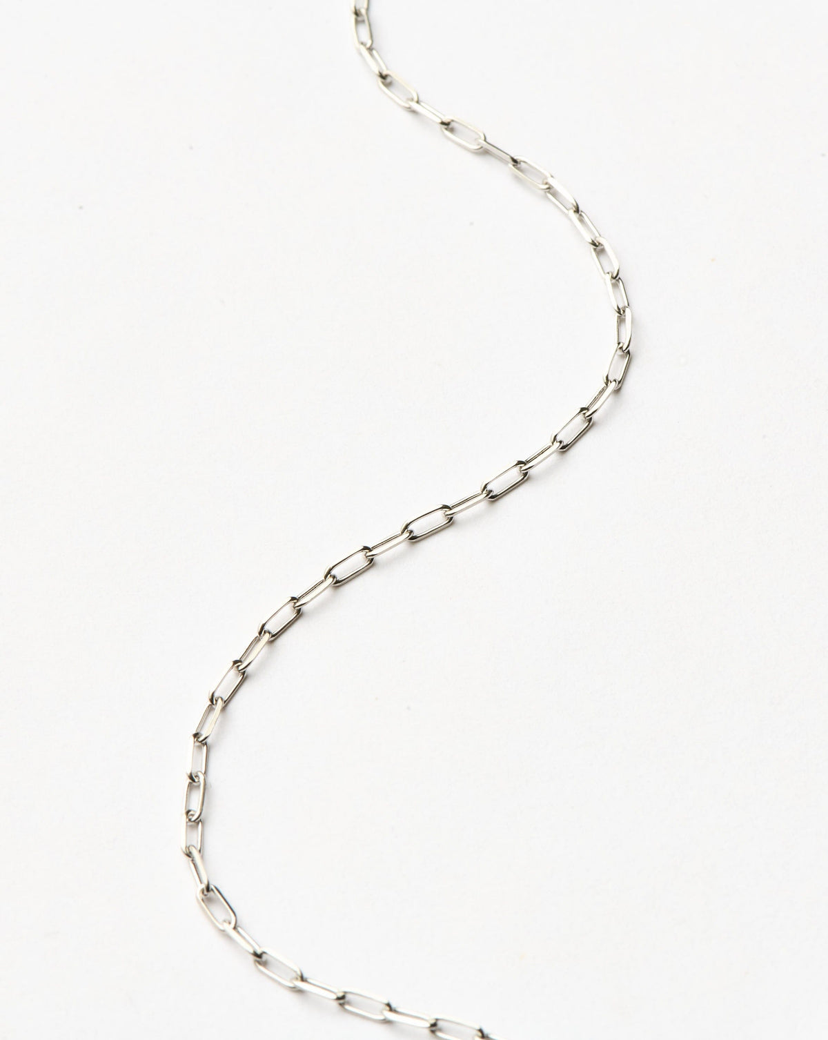 Solid Gold Classic Paperclip Chain Necklace | 14ct Solid White Gold