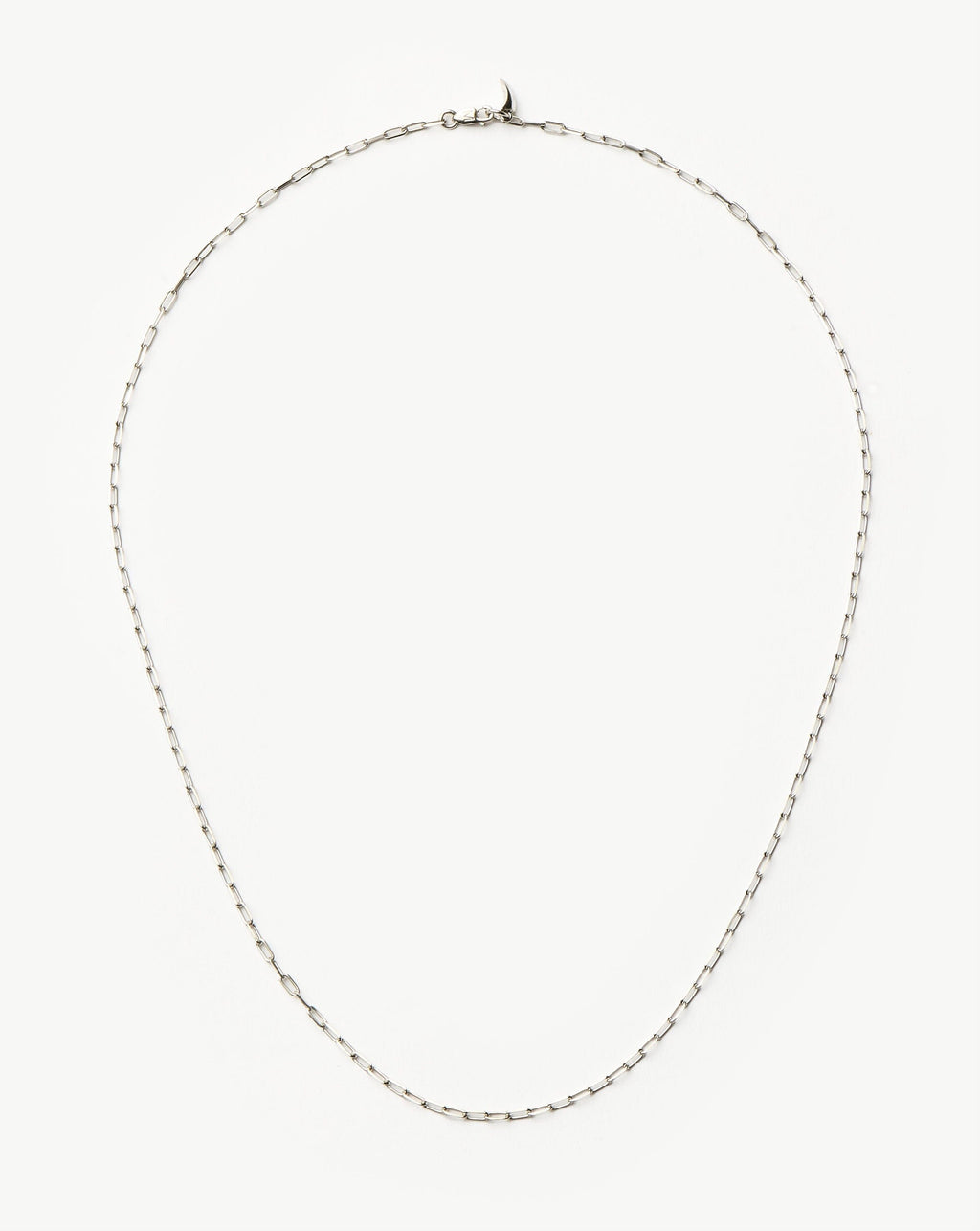 Solid Gold Classic Paperclip Chain Necklace | 14ct Solid White Gold