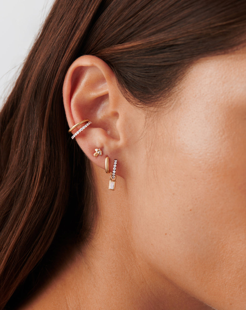Solid Gold Diamond Double Ear Cuff