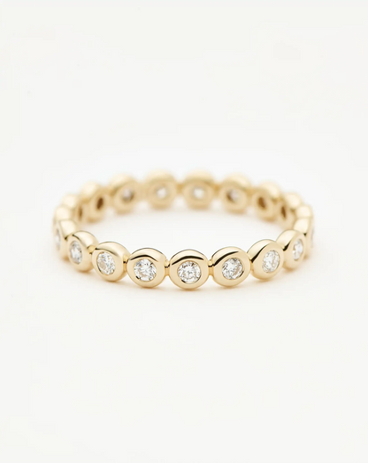 Solid Gold Diamond Tennis Eternity Ring | 9ct Solid Yellow Gold